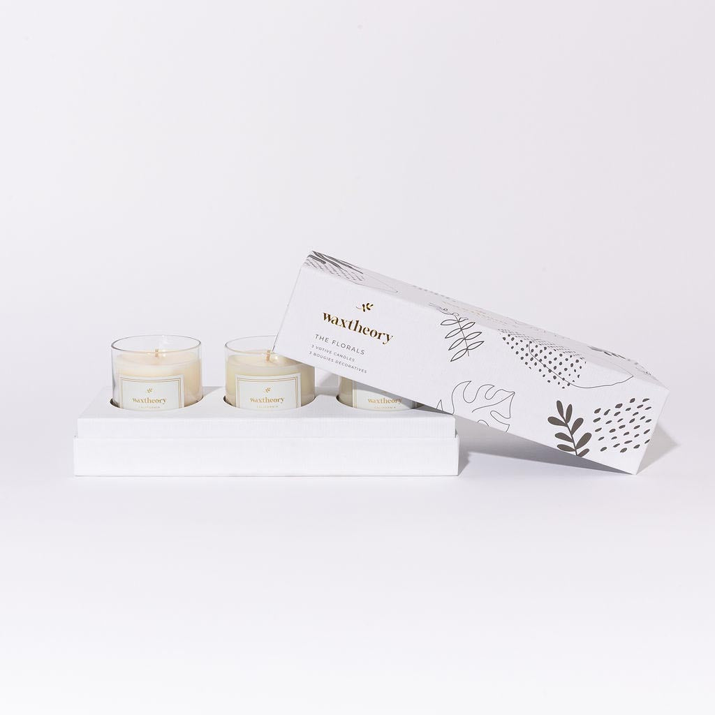 the florals candle trio product with box
